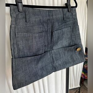 Manoush denim mini skirt with exaggerated cuff